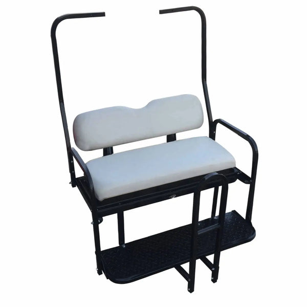 Golf Cart Rear Flip Seat Kit Club Car DS in White | SGC NOMAD golfcartforsale