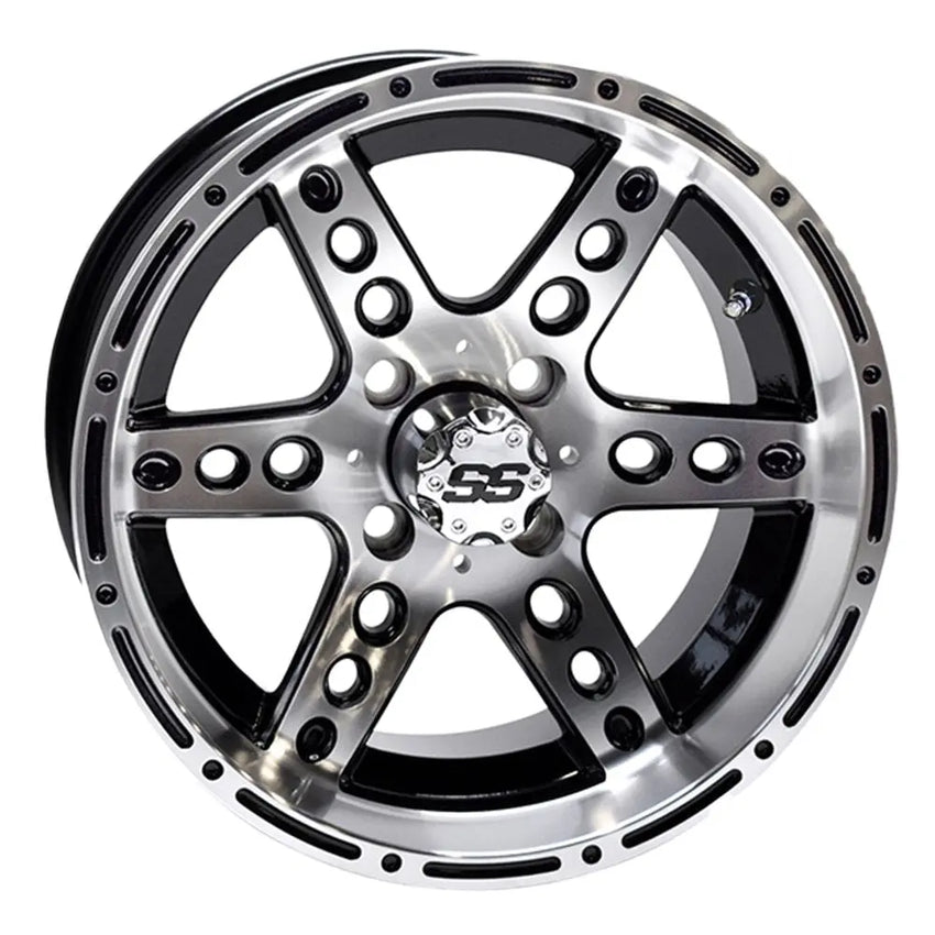 14″ RX187 Black / Machined Golf Cart Wheel – RHOX® golfcartforsale