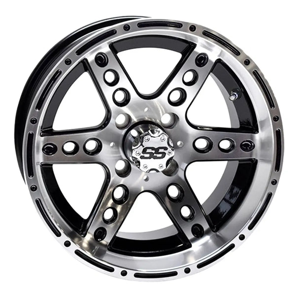 14″ RX187 Black / Machined Golf Cart Wheel – RHOX® golfcartforsale