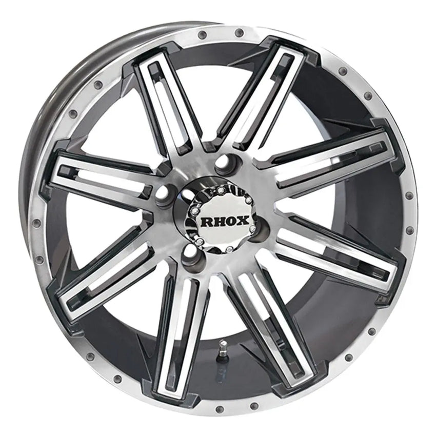 14″ RX275 Gunmetal / Machined Golf Cart Wheel – RHOX® golfcartforsale