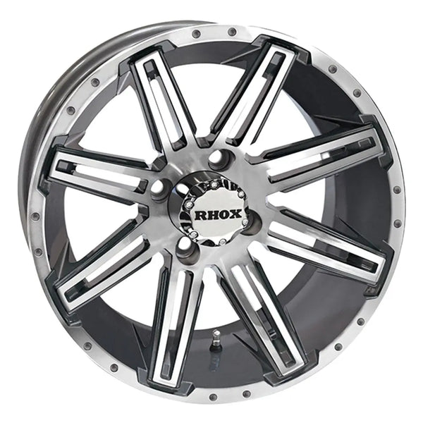 14″ RX275 Gunmetal / Machined Golf Cart Wheel – RHOX® golfcartforsale