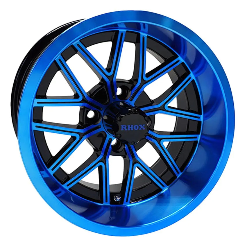 14″ RX281 Black / Blue Golf Cart Wheel – RHOX® golfcartforsale