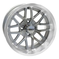 14″ RX281 Silver / Machined Golf Cart Wheel – RHOX® golfcartforsale