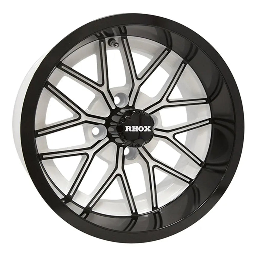 14″ RX281 Black / White Golf Cart Wheel – RHOX® golfcartforsale