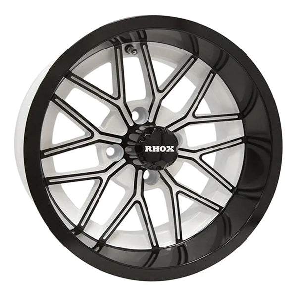 14″ RX281 Black / White Golf Cart Wheel – RHOX® golfcartforsale