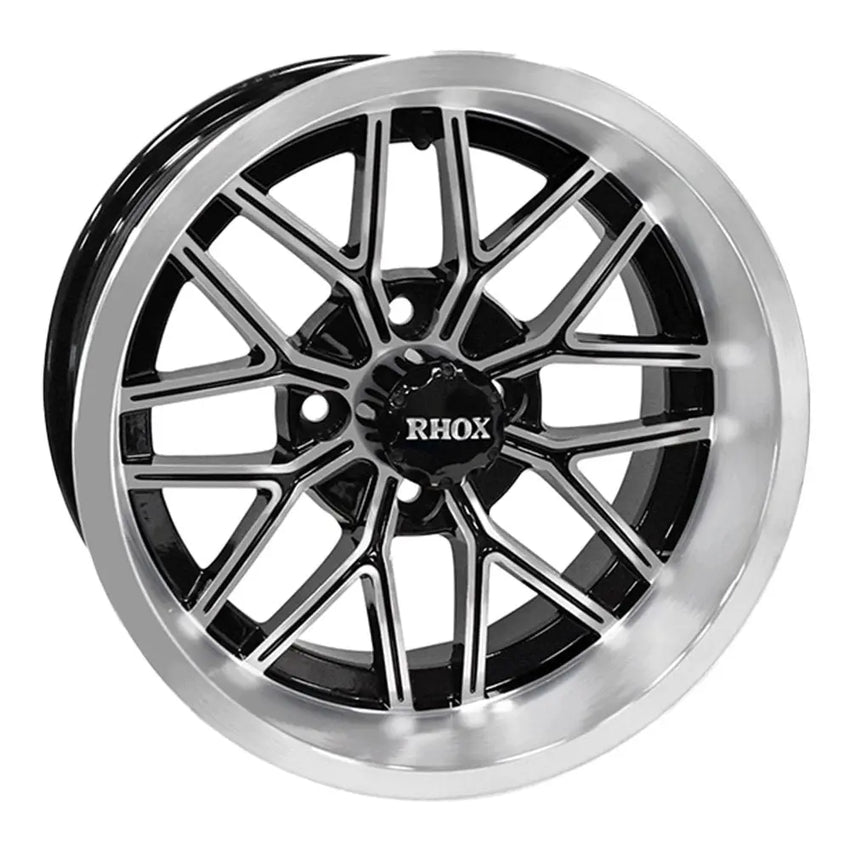 14″ RX281 Black / Machined Golf Cart Wheel – RHOX® golfcartforsale