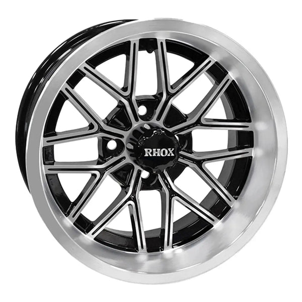 14″ RX281 Black / Machined Golf Cart Wheel – RHOX® golfcartforsale
