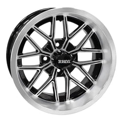 14″ RX281 Black / Machined Golf Cart Wheel – RHOX® golfcartforsale