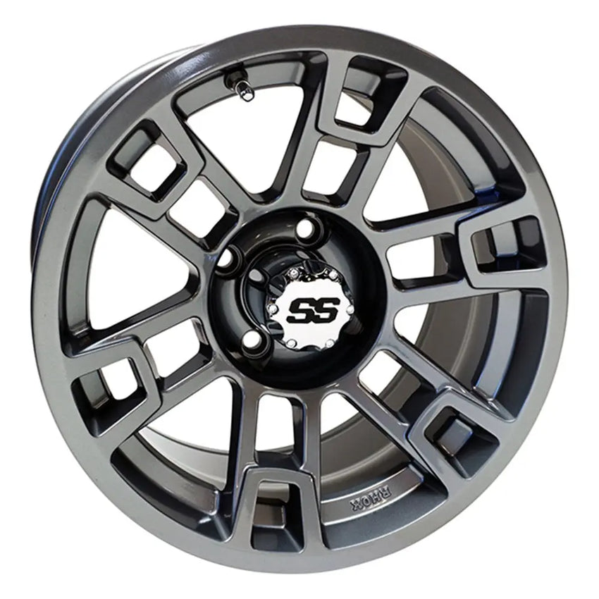 14″ RX391 Gunmetal Gray Golf Cart Wheel – RHOX® golfcartforsale