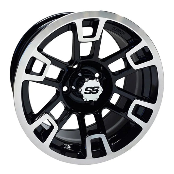 14″ RX391 Black / Machined Golf Cart Wheel – RHOX® golfcartforsale