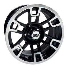 14″ RX391 Black / Machined Golf Cart Wheel – RHOX® golfcartforsale