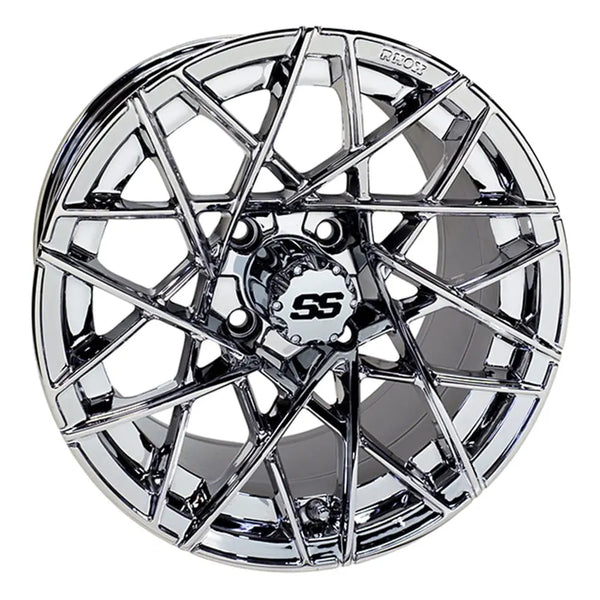 14″ RX394 Chrome Golf Cart Wheel – RHOX® golfcartforsale